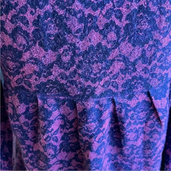 Romantic Sweater Delias Vintage Purple Peplum Top Sweater Cardigan Womens M - Picture 4 of 15